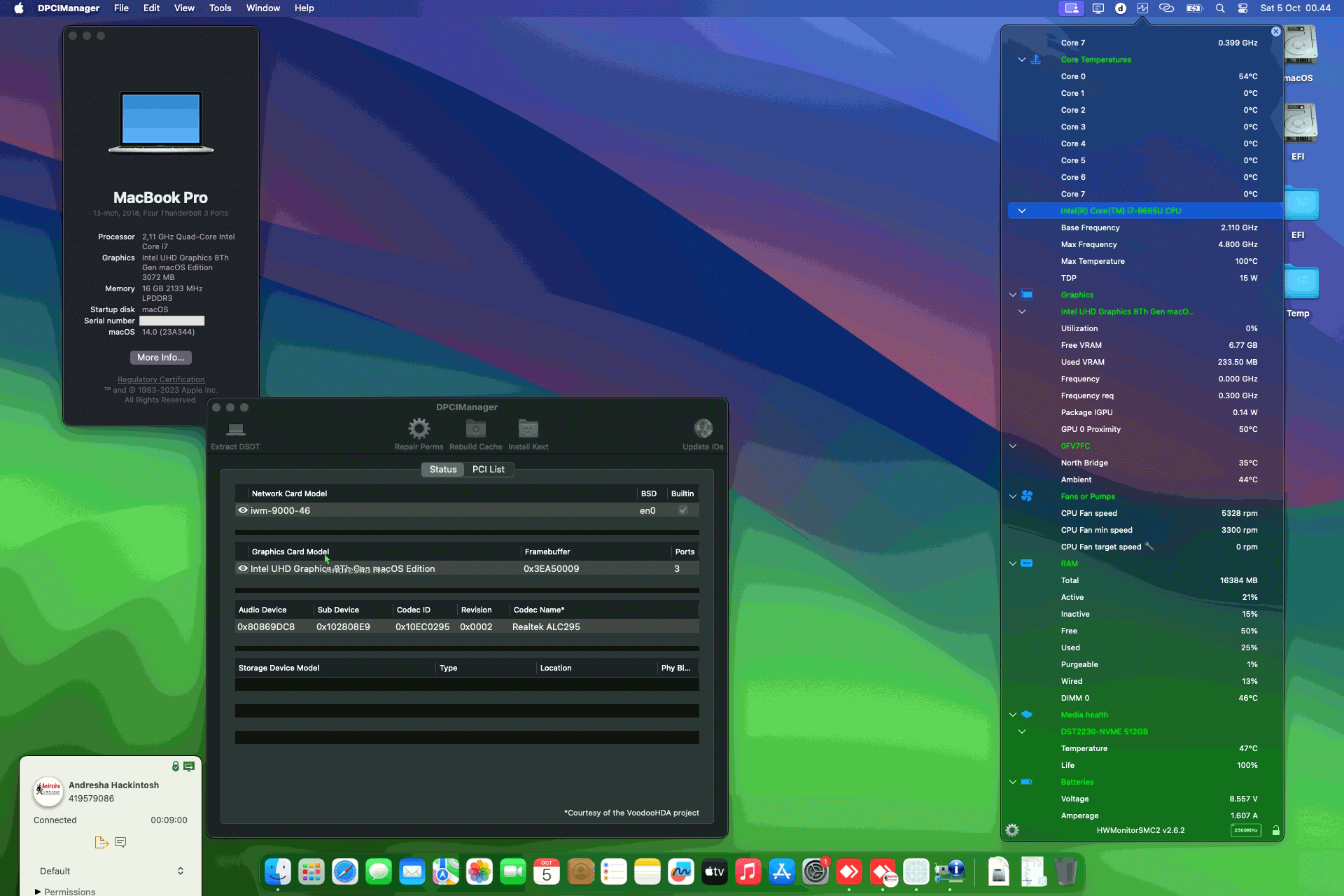 Success Hackintosh macOS Sonoma 14.0 Build 23A344 in Dell Latitude 7200 Tablet 2 In 1
